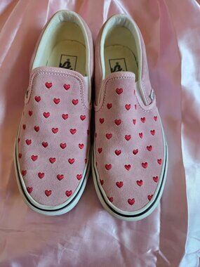 Vans Heart-Embroidered Slip-Ons 8.0